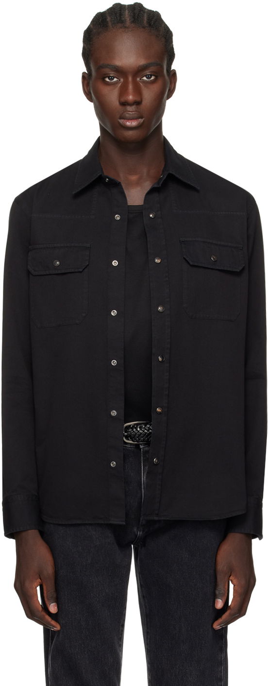 Košeľa ZEGNA Flap Pocket Denim Shirt Čierna | UDX13A7-STT3