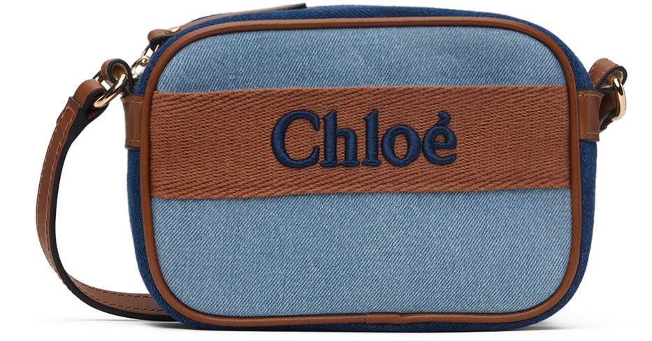 Taška cez rameno CHLOÉ Chloe Embroidered Camera Bag Modrá | C20276, 0