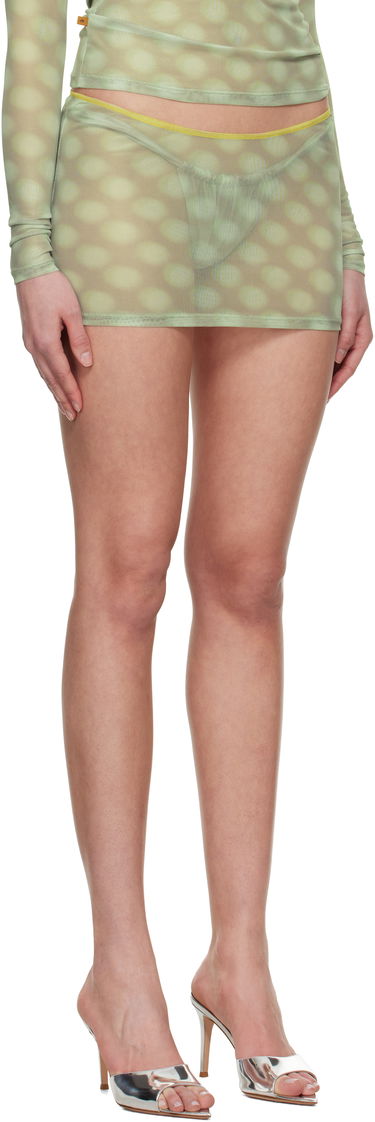 Sukňa Miaou Elektra Sheer Mesh Polka Dot Miniskirt Zelené | 4014PM2MBD, 1