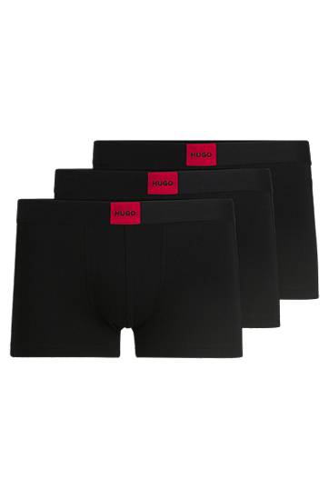 Boxerky BOSS HUGO Trunks Three-Pack with Logo Waistbands Čierna | 50532797, 0