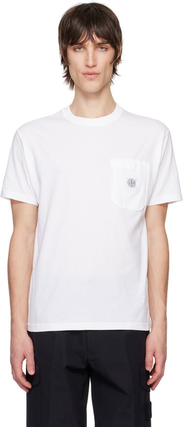 Tričko Stone Island Stone Island Organic Cotton Jersey Fissato T-Shirt Biela | K1S15 2100219 S0057, 0