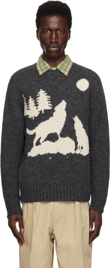 Sveter BEAMS BEAMS PLUS Crew Intarsia Sweater Šedá | 38150202103, 0