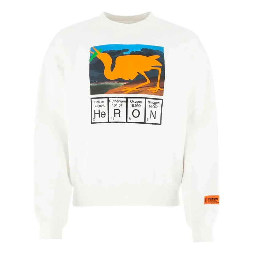 Mikina HERON PRESTON Heron Preston Periodic Table Print Sweatshirt Biela | HMBA016S21JER0010120