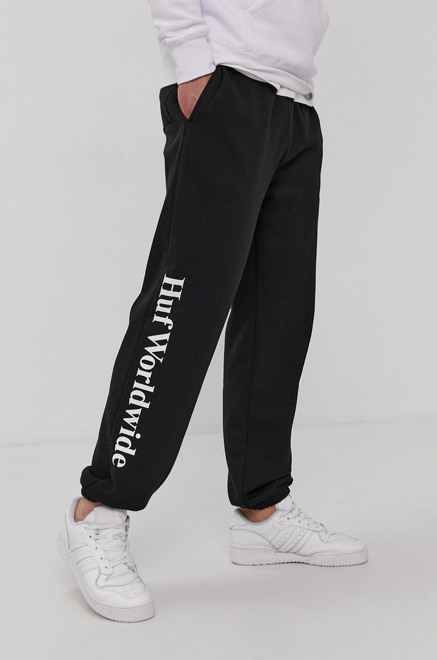 Tepláky HUF Essentials Fleece Pant Čierna | pt00176, 0