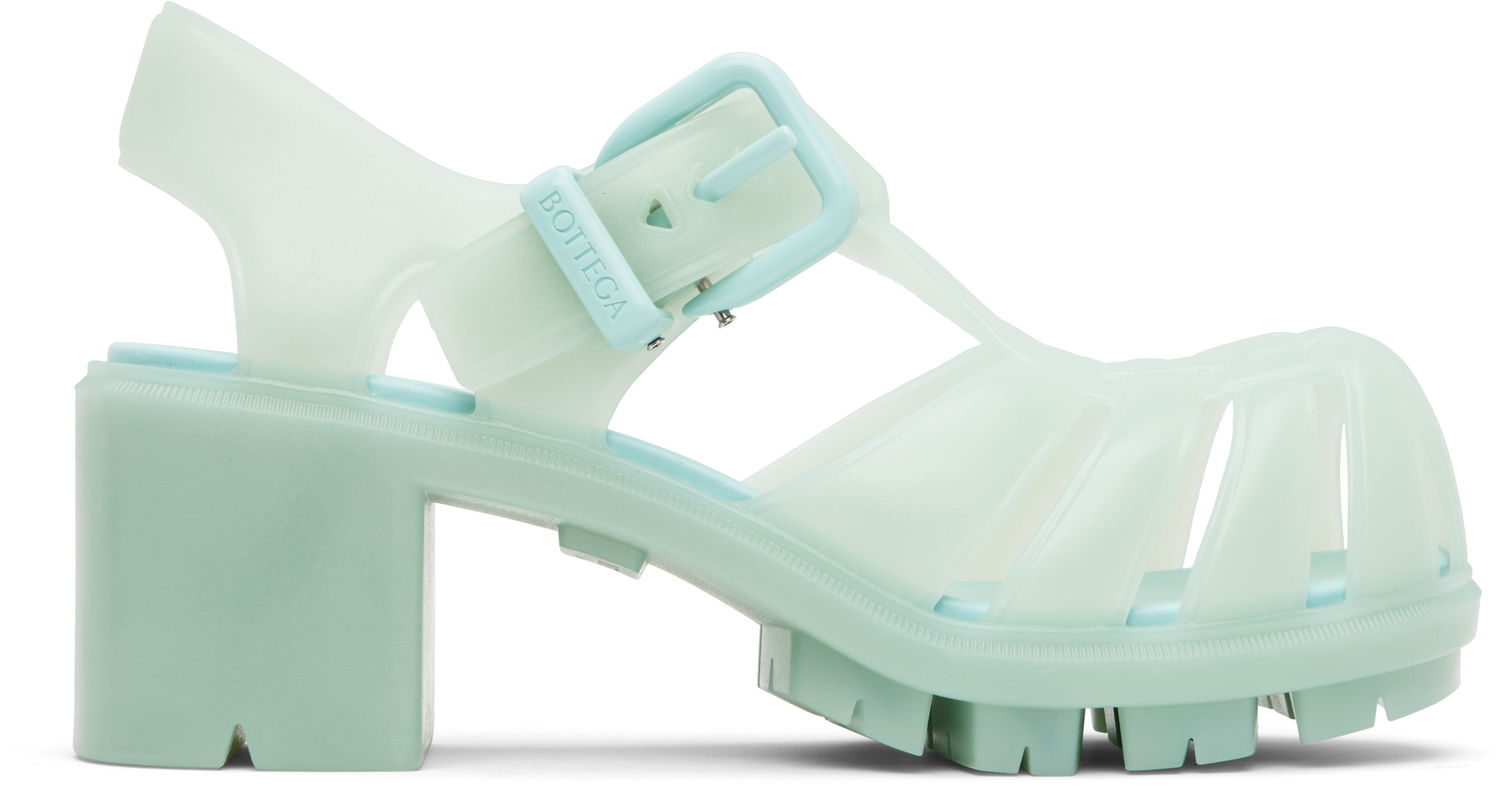Starostlivosť o obuv Bottega Veneta Bottega Veneta Gertie Fisherman Heeled Sandals Zelené | 827620 V2AS0, 0