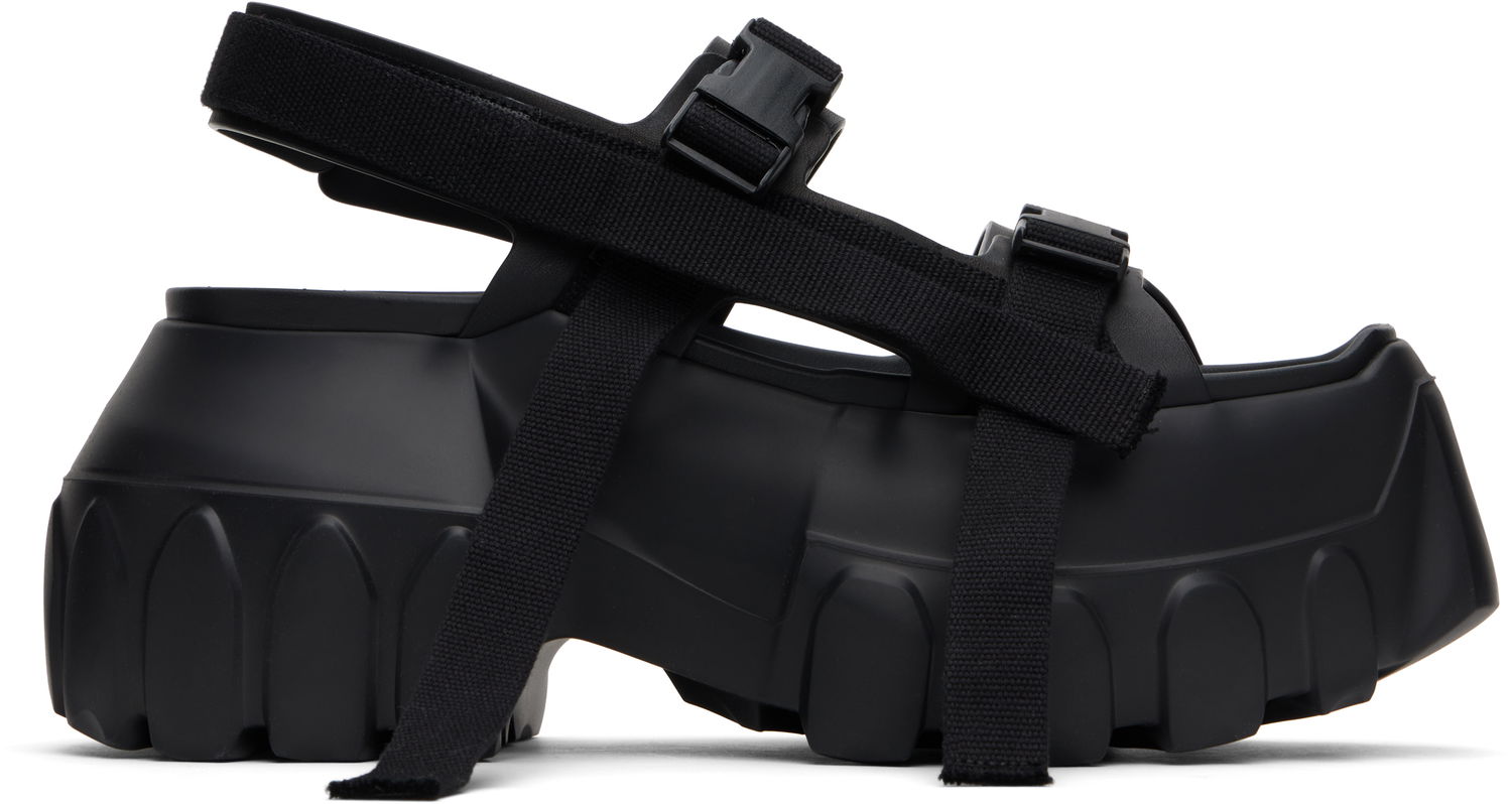 Starostlivosť o obuv Rick Owens Rick Owens Hollywood Mega Tractor Heeled Sandals Čierna | RP01E7866 LOO, 0