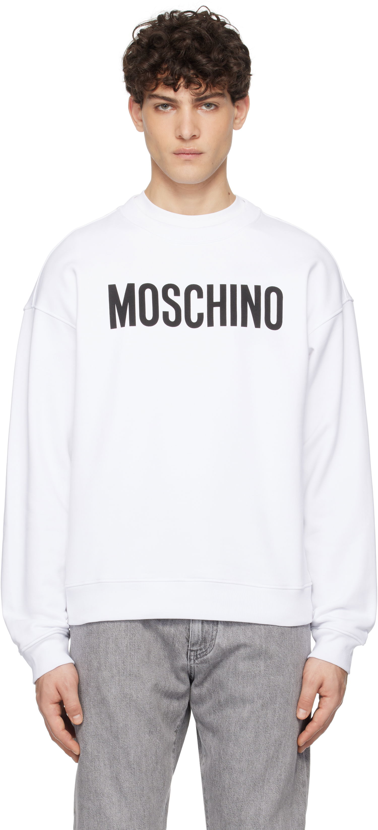 Mikina Moschino Moschino Institutional Sweatshirt Biela | 251ZZA170402281001, 0