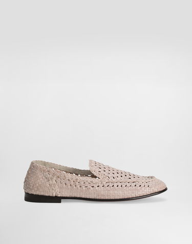 Doplnky Dolce & Gabbana Dolce & Gabbana Polished Goatskin Woven Loafers Béžová | A50481A6M7180004, 0