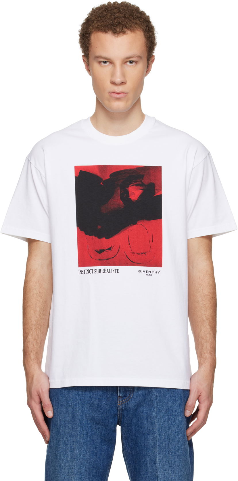 Tričko Givenchy Surrealist Instinct Print Regular Fit T-shirt Biela | BM71NK3YST100