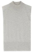 Sleeveless Cashmere Knitted Top with Shoulder Patches