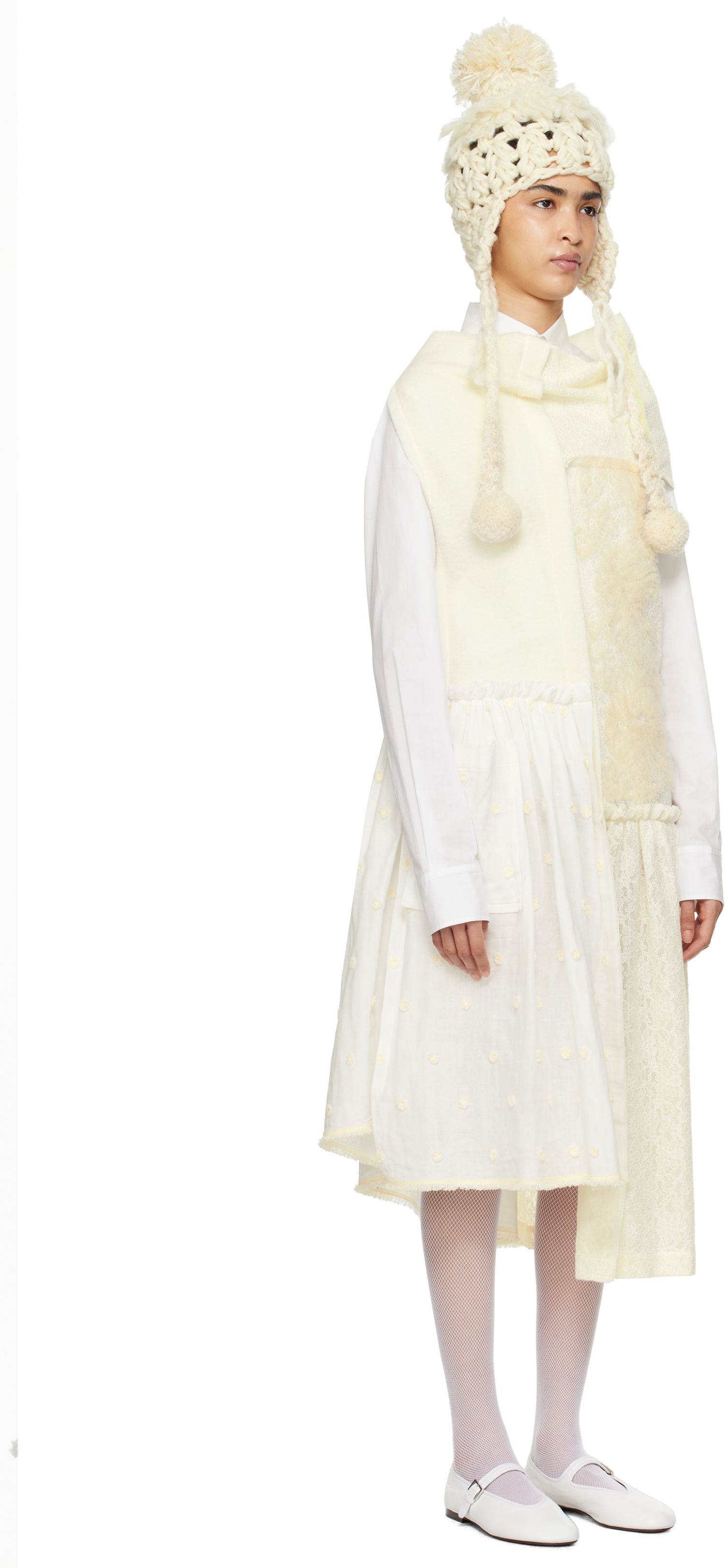 Šaty Comme des Garçons Comme Des Garçons Paneled Midi Dress Biela | TN-O004-051, 1