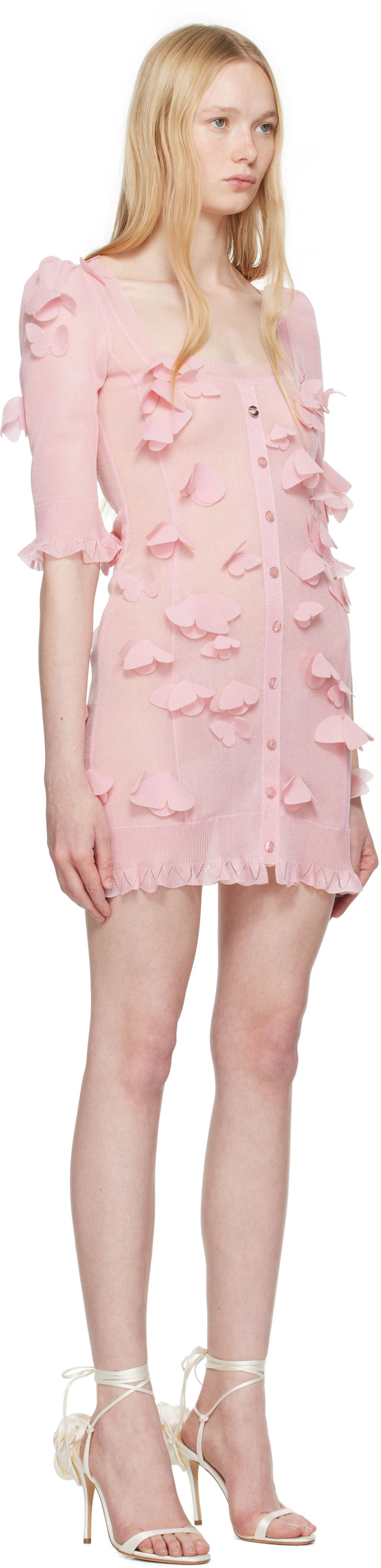 Šaty Coperni Coperni Knitted Butterfly Mini Dress Ružová | COPML143Y3015, 1