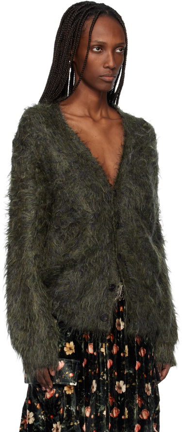 Sveter R13 Shaggy Relaxed-Fit Cardigan Zelené | R13WY200-Y206A, 4