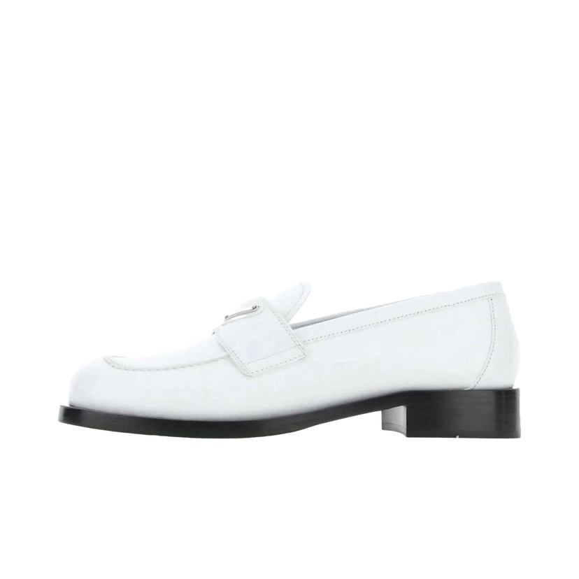 Tenisky a topánky Prada Logo Plaque Brushed Loafers "White Leather" Biela | 1D238MF020055-F0009