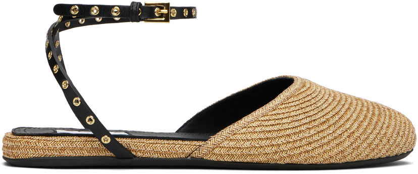 Doplnky Alaïa ALAÏA Paper Straw Ballerina Flats Béžová | AA3S127TK036