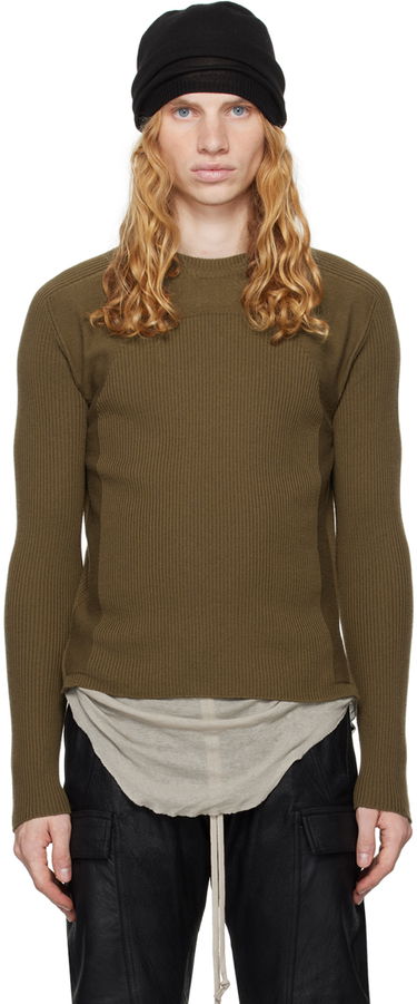 Sveter Rick Owens Rick Owens Porterville Ribbed Geo Sweater Hnedá | RU02D6639 RIBM, 0
