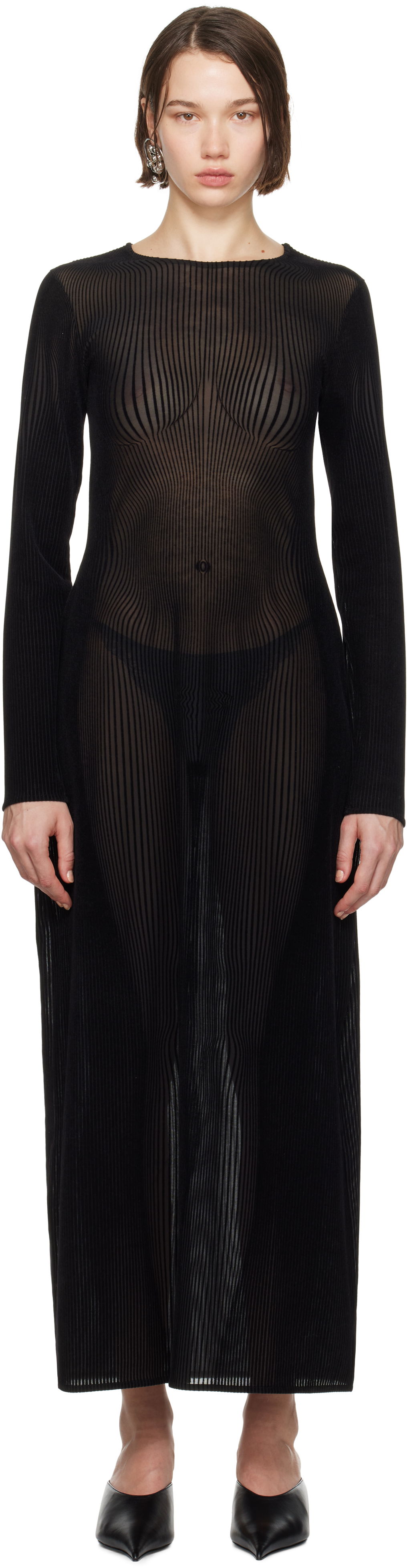 Gaultier Morphing Pinstripe Maxi Dress