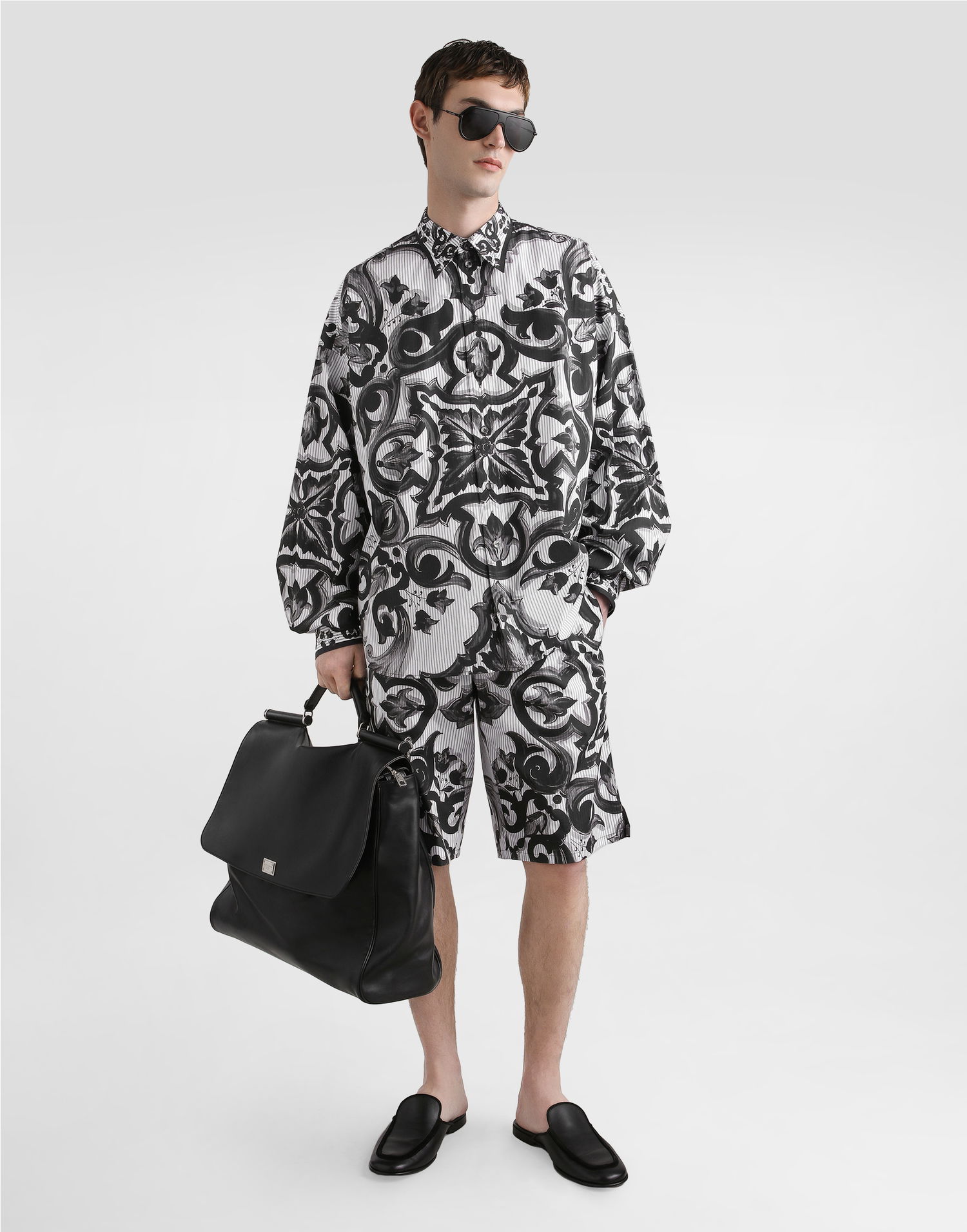 Šortky Dolce & Gabbana Dolce & Gabbana Majolica-Print Poplin Shorts Rôznofarebný | GV37ATGJ618IZ3TN, 1