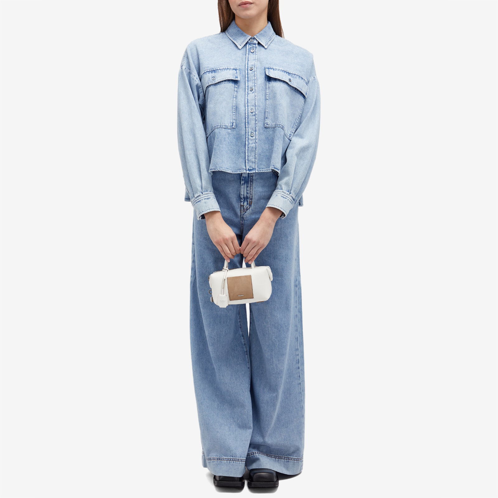 Weekend Max Mara Zemira Cropped Denim Shirt Jacket