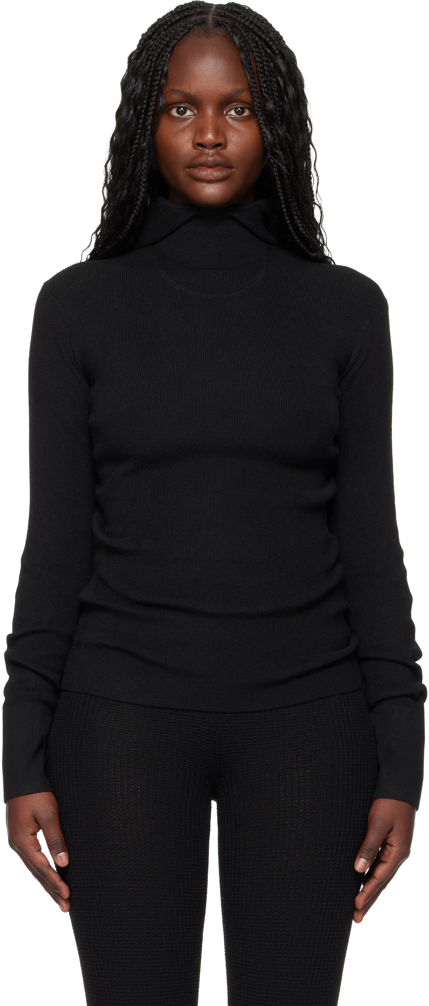 Sveter Fear of God Holiday Rib Long Sleeve Turtleneck Top Čierna | 192HO259231FW, 0