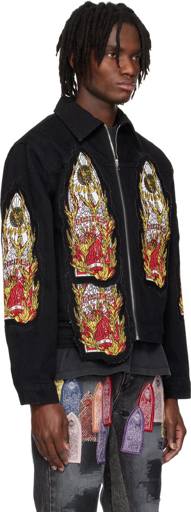 Bomber bunda Who Decides War Who Decides War Flame Glass Trucker Jacket Čierna | 1131280002SS25, 1