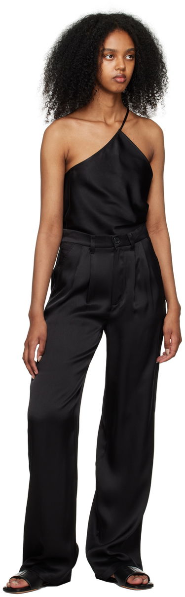 Nohavice Anine Bing Carrie Satin Wide Leg Trousers Čierna | A-03-3269-000B, 3