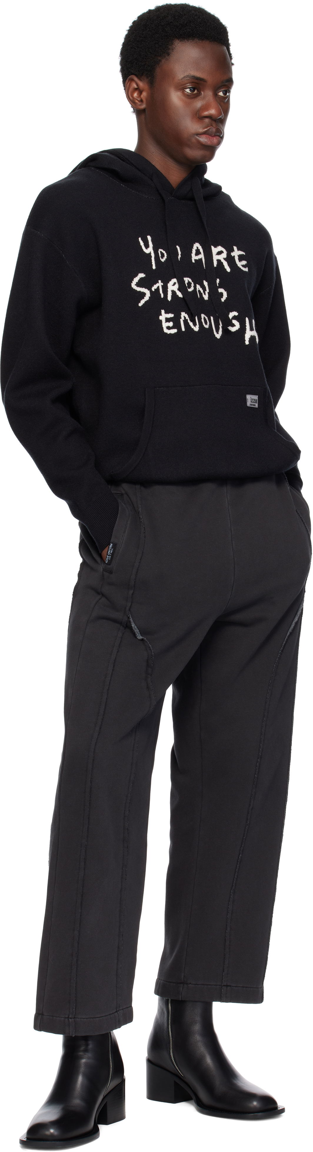 Slogan Knit Hoodie
