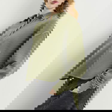 Mikina CLOSED Long Sleeve Polo Sweatshirt with Layered Hem Zelené | C95667-47V-13-657, 5