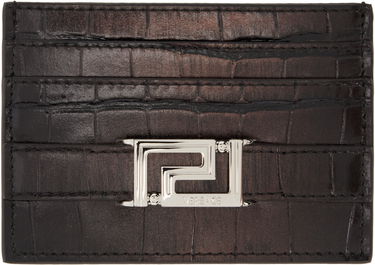 Peňaženka Versace Embossed Croc Card Holder Hnedá | 1007218_1A12257_1X44P, 0
