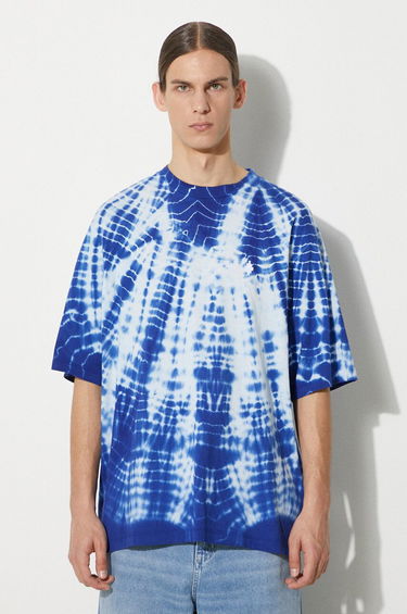 Tričko Marcelo Burlon Marcelo Burlon Soundwaves Tie-Dye T-Shirt Modrá | CMAA054S24JER0044501, 0