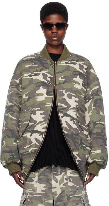 Bomber bunda We11done We11done Camouflage Bomber Jacket Zelené | WD-JP0-24-049-M-BG, 0