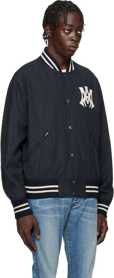 Bomber bunda AMIRI 'MA Hollywood' Pinstripe Bomber Jacket Navy | AMOUBB1024, 1