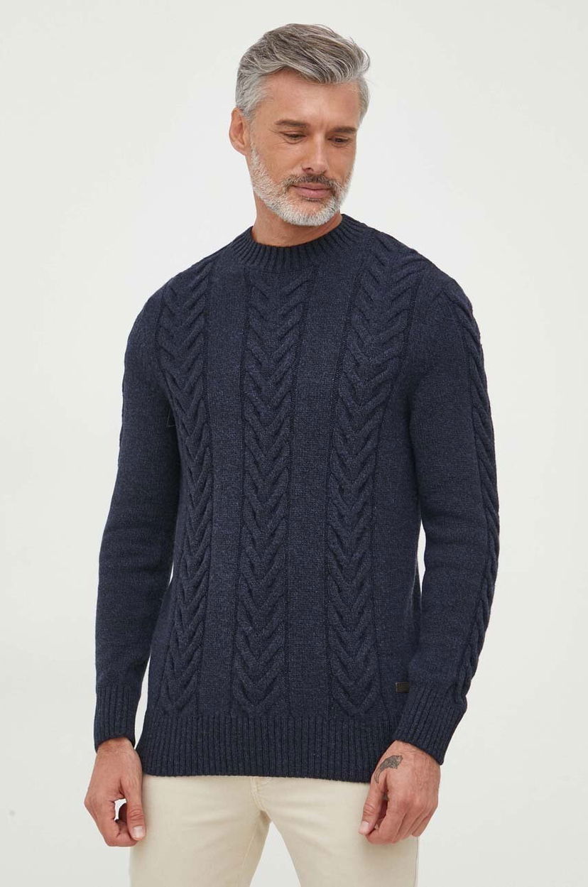 Sveter Barbour Barbour Cable Knit Sweater Navy | MKN1325