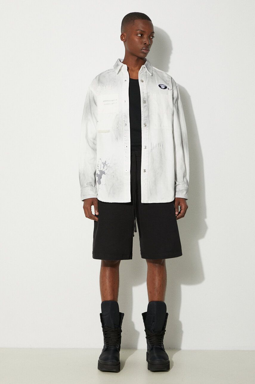 Košeľa AAPE by A Bathing Ape AAPE Relaxed Denim Shirt Biela | AAPSTM8480XAM, 1