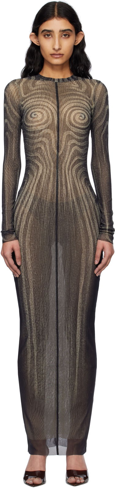 Šaty Jean Paul Gaultier Jean Paul Gaultier 'The Long Spirale' Maxi Dress Čierna | 25/34-F-RO390-T587-000203, 0