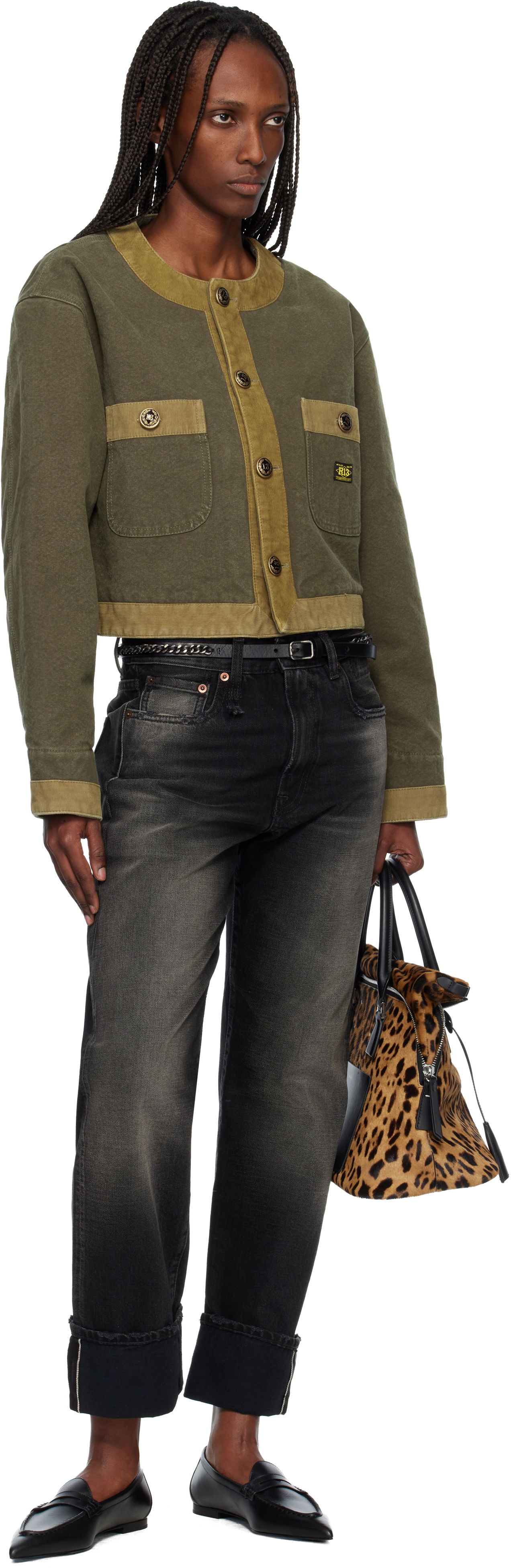 Opasok R13 Braid Chain Belt Čierna | R13WA066-A001, 1