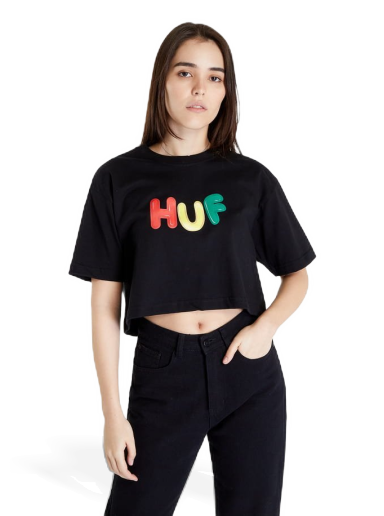 Crop Top HUF Gummed S/S Crop Tee Čierna | WTS0049 BLACK