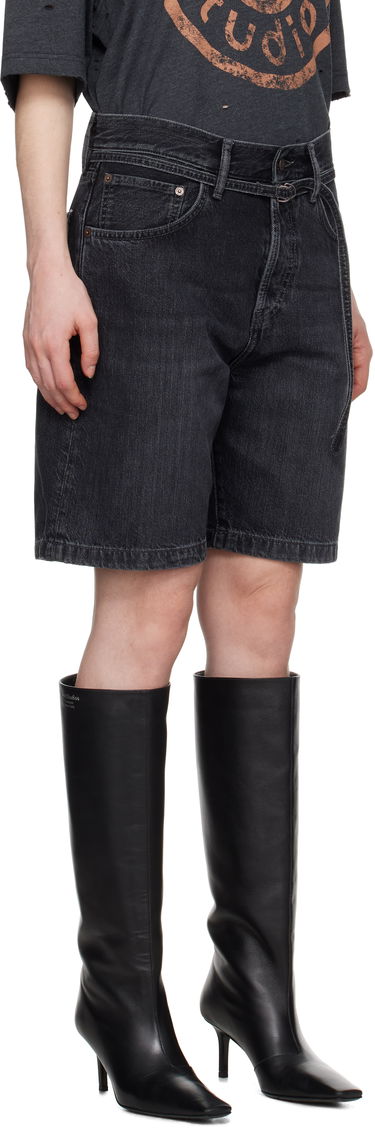 Šortky Acne Studios Cinch Denim Shorts Čierna | CE0048-, 1