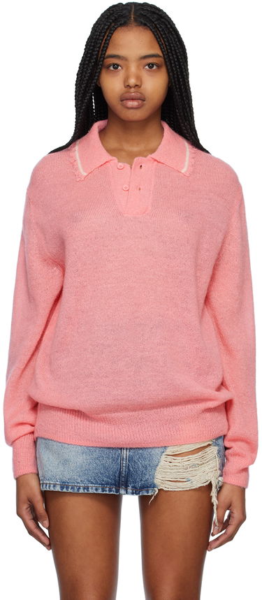 Polo tričko We11done Destroyed Knit Polo Ružová | WD-KT1-23-665-U-PK, 0