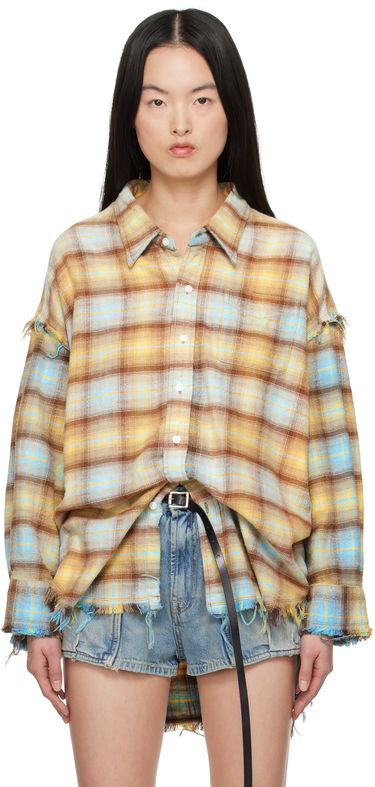 Košeľa R13 R13 Shredded Seam Drop Neck Plaid Shirt Rôznofarebný | R13WR075-R503B, 0