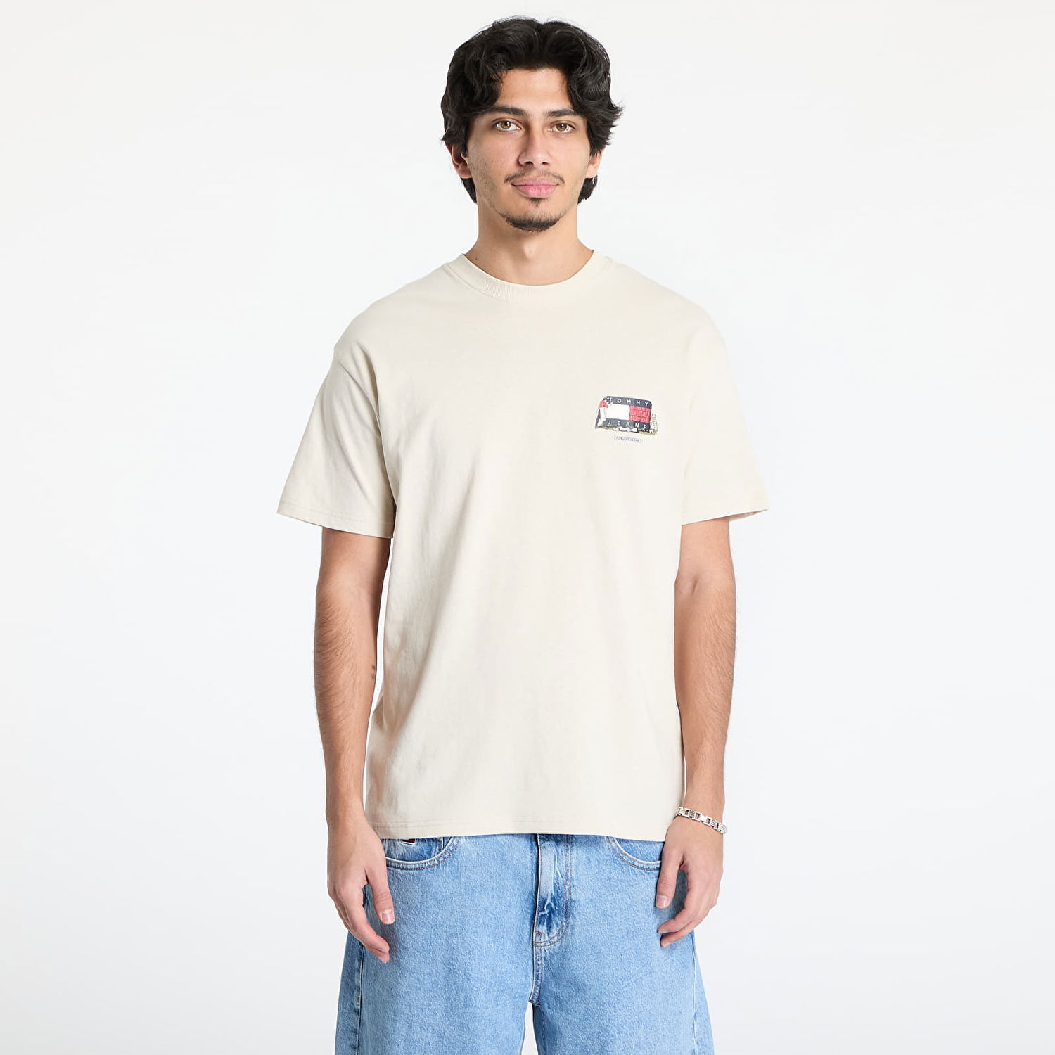 Tričko Tommy Hilfiger Tommy Jeans Relaxed Fit Novelty Graphic T-Shirt Béžová | DM0DM20351 ACG, 0