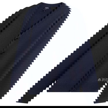 Sveter A.P.C. Kenny Intarsia Knit Cardigan Navy | AW25WVBDK-H22305-IAK, 1