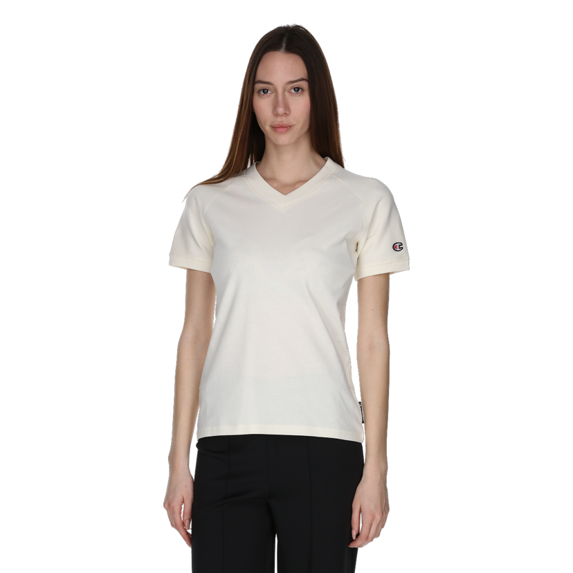 Tričko Champion V-Neck Ribbed Sleeve T-Shirt Béžová | 118233-WW011