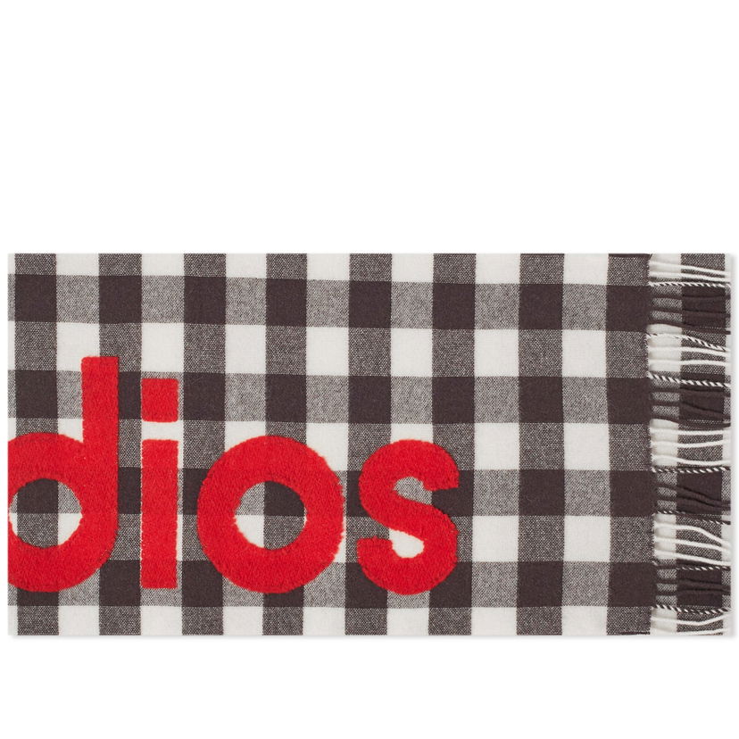 Šál Acne Studios Veda Logo Check Scarf Šedá | CA0262-DJ3