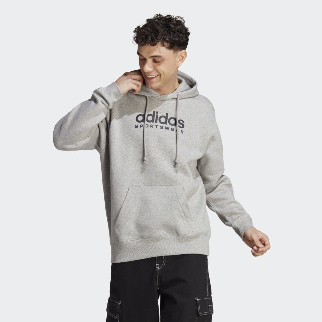 Mikina adidas Performance All SZN Fleece Graphic Hoodie Šedá | IC9772, 1