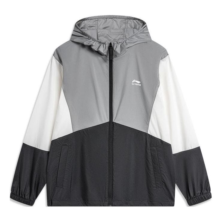 Vetrovka Li-Ning Color Block Windbreaker Šedá | AFDU363-1