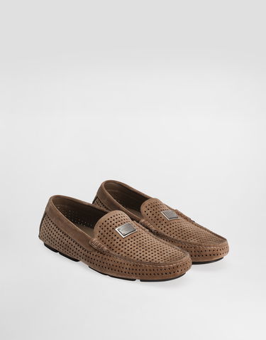 Doplnky Dolce & Gabbana Dolce & Gabbana DG Driver Perforated Split Calfskin Loafers Hnedá | A50713AE00380024, 1