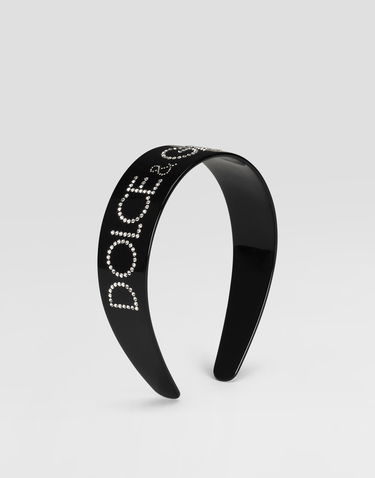 Opasok Dolce & Gabbana Dolce & Gabbana Crystal Embellished PVC Hairband Čierna | WHR2J2W1111N0000, 0