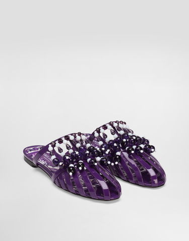 Doplnky Dolce & Gabbana Dolce & Gabbana Patent Leather Sandals with Stones Fialová | CQ0661AE5028H438, 1