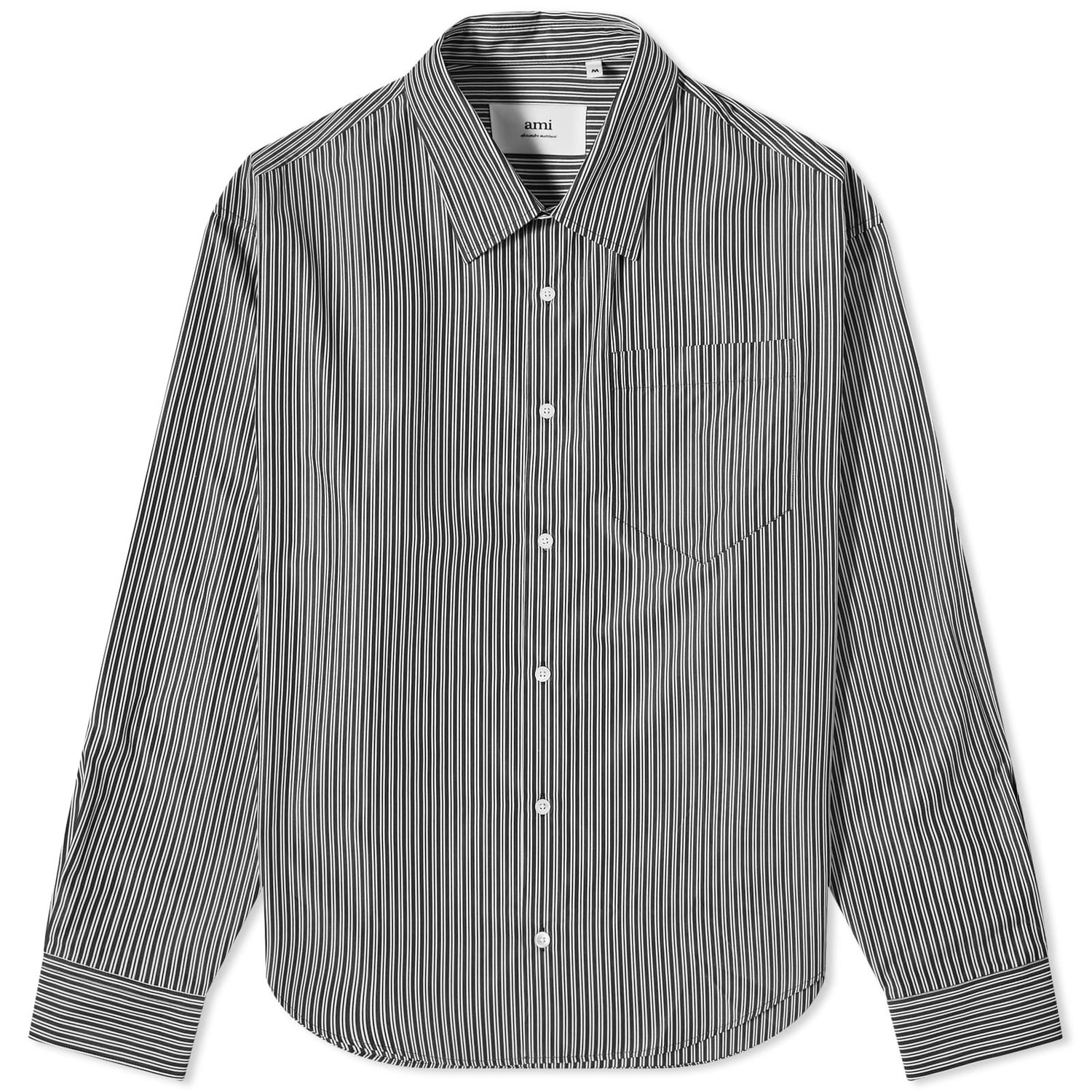 Košeľa AMI Paris Stripe Boxy Čierna | USH116-CO0066-0013, 0